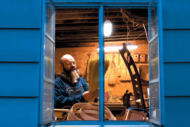 Broom Maker Jack Martin makes Hockaday Handcrafted Brooms in Selmer, Tennessee