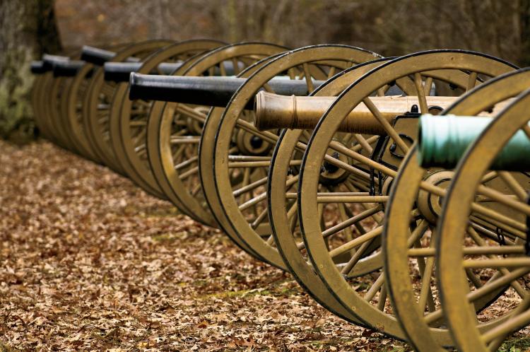 Some of many canons on display at Shiloh National Military Park in Shiloh, TN.