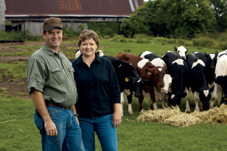 John and Lorie Mitchell, cows, dairy farm, Grainger County, TN
