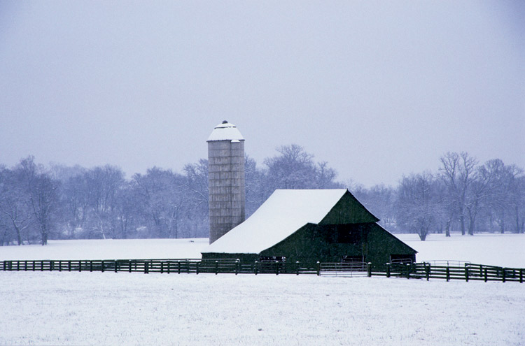 winter, barn, farm, Franklin Road, Cal Turner, Nashville, TN