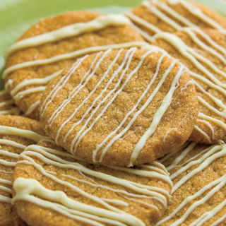Gingersnap Cookies With White Chocolate Drizzle recipe
