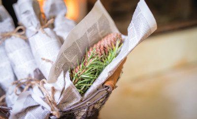 Herb and Pinecone Fire Starter