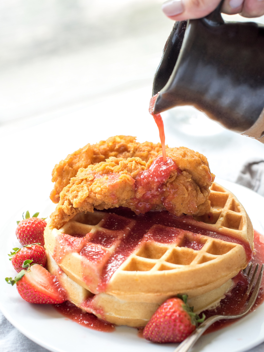 Chicken and Waffles with Strawberry Sauce ©Journal Communications/Rebecca Denton