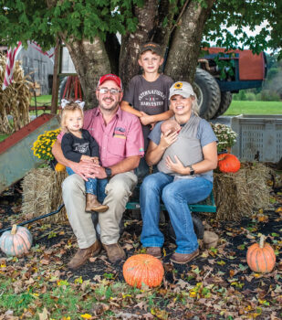 Scott and Emmy Armstrong, pictured with their children Harper, Andrew and Wade Corrick, added an agritourism element to Horse Creek Farms, which has been in Scott’s family for 10 generations.