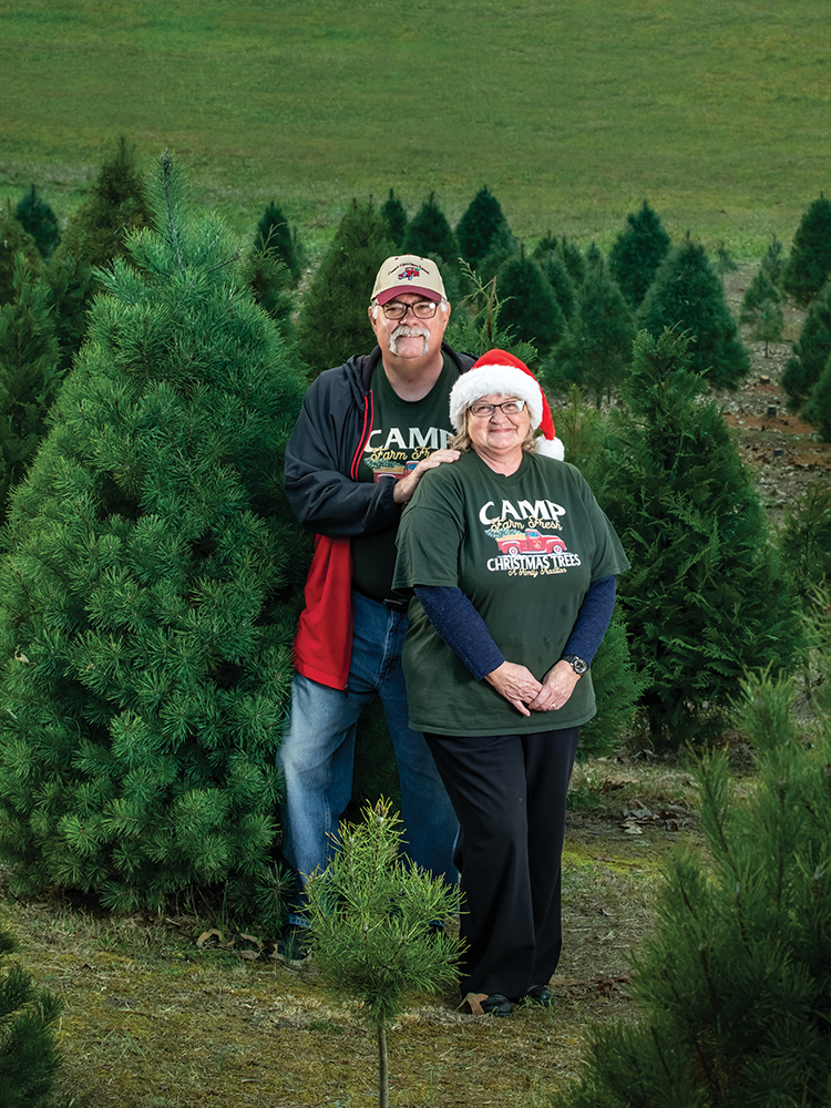 Fred and Linda Camp at Camp’s Christmas Forest in Sweetwater, Tennessee