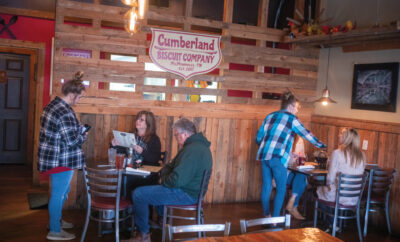Cumberland Biscuit Company serves Calfkiller Coffee and unique dishes like the “The Billy Nelson” made with spicy sausage, cheese, veggies and poached eggs on an English muffin.